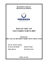 Tham gia thực tập tại Viện Kiểm nghiệm thuốc Trung Ương | Bài báo cáo thực tập môn học Giới thiệu và trải nghiệm nghề nghiệp | Trường Đại học Phenikaa | Ngành Dược học
