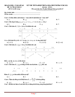 Đề tham khảo tốt nghiệp thpt 2021 môn toán có đáp án và lời giải chi tiết
