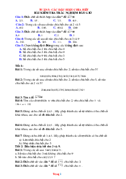 Bài tập toán 6 bộ kết nối tri thức tuần 5 các dấu hiệu chia hết