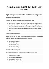 Ngân hàng câu hỏi Mô đun 3 môn Ngữ văn THPT