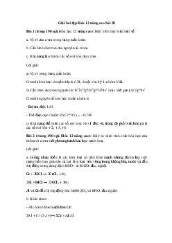 Hóa học 12 - Crom