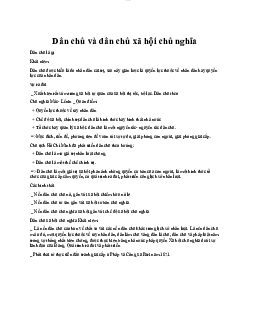 Tài liệu Dân chủ và dân chủ xã hội chủ nghĩa | Đại học Sư Phạm Hà Nội