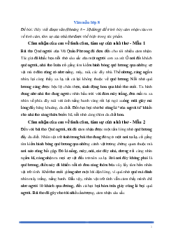 Văn mẫu lớp 8: Đoạn văn trình bày cảm nhận về tình cảm, tâm sự của nhà thơ được thể hiện trong Quê người Ngữ Văn 8 | Cánh diều