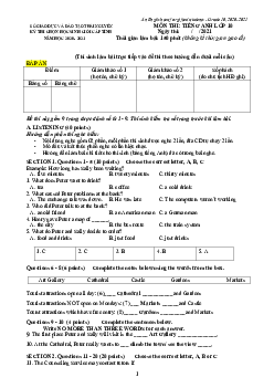 Đề thi chọn học sinh giỏi cấp tỉnh năm học 2020-2021 môn thi Tiếng Anh lớp 10 sở giáo dục và đào tạo Thái Nguyên (có đáp án)