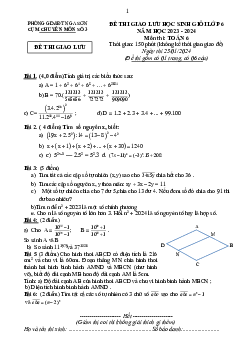 Đề giao lưu HSG Toán 6 năm 2023 – 2024 cụm chuyên môn 3 Nga Sơn – Thanh Hóa