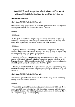 Soạn bài Viết văn bản nghị luận về một vấn đề xã hội trong tác phẩm nghệ thuật hoặc tác phẩm văn học | Ngữ văn 11 Chân trời sáng tạo