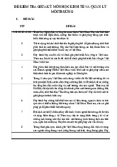 Đề kiểm tra giữa kỳ môn học kinh tế và quản lý Môi trường | Đại học Kinh tế Thành phố Hồ Chí Minh