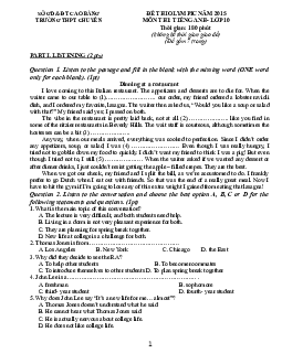 Đề thi OLYMPIC năm 2015 trường THPT chuyên Cao Bằng môn thi Tiếng Anh lớp 10