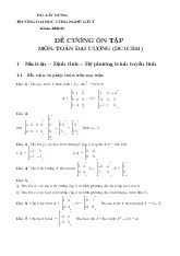 Đề cương ôn tập môn Toán đại cương | Trường Đại học Công nghệ Giao thông vận tải