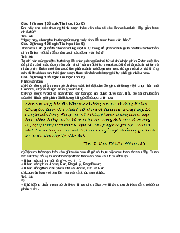 Giải bài tập SGK Tin học 6 bài 14: Soạn thảo văn bản đơn giản  | Chân trời sáng tạo