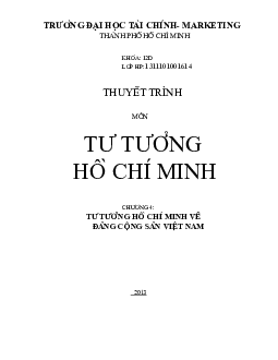 Tư tưởng Hồ Chí Minh về Đảng Cộng sản Việt Nam | Câu hỏi tự luận Tư tưởng Hồ Chí Minh