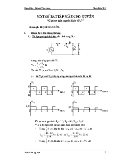 Bài tập mạch điện tử | Đại học Bách khoa Hà Nội