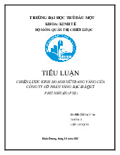 Tiểu luận Chiến lược kinh doanh của PNJ | Trường Đại học Thủ Dầu Một