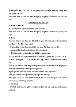 Hướng dẫn quy trình viết bài văn phân tích đặc điểm nhân vật trong một tác phẩm văn học | Văn mẫu 12