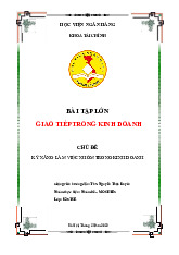 Bài tập lớn: Kỹ năng làm việc nhóm trong kinh doanh môn Giao tiếp kinh doanh | Học viện Ngân hàng