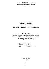 Bài tập nhóm môn Tư tưởng Hồ chí minh - trường đại học Luật Hà nội.