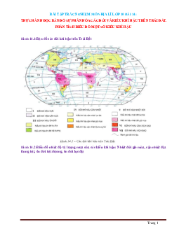 Trắc nghiệm địa 10 bài 14: thực hành đọc bản đồ sự phân hóa các đới và kiểu khí hậu trên trái đất (có đáp án)