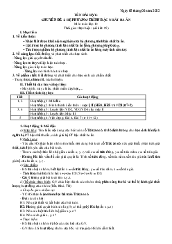 Giáo án chuyên đề 1 Hệ phương trình bậc nhất ba ẩn Toán 10 Kết nối tri thức