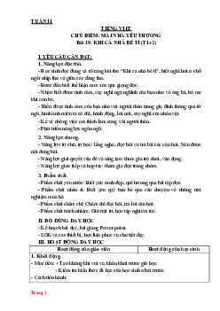 Giáo án Tiếng Việt 3 Kết nối tri thức tuần 11
