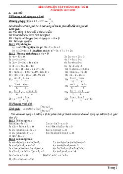 Đề cương ôn thi học kỳ 2 2017-2018 Toán 8