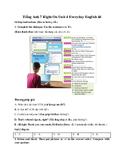 Tiếng Anh 7 Right On Unit 4 Everyday English 4d