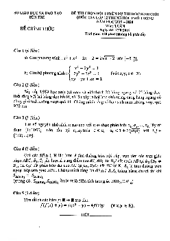 Đề chọn đội tuyển thi HSG Quốc gia Toán 12 năm 2019 – 2020 sở GD&ĐT Bến Tre