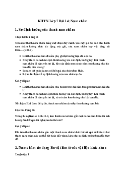 Giải khoa học tự nhiên 7 Bài 14: Nam châm | Cánh diều