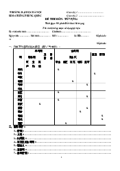 Đề thi từ vựng(mẫu) môn Tiếng Trung | Đại Học Hà Nội
