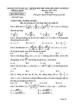 Đề HSG Toán 9 cấp huyện năm 2022 – 2023 phòng GD&ĐT Thanh Sơn – Phú Thọ