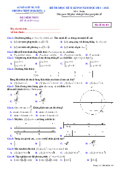 Đề thi học kỳ 2 Toán 10 năm 2021 – 2022 trường THPT Hoài Đức A – Hà Nội