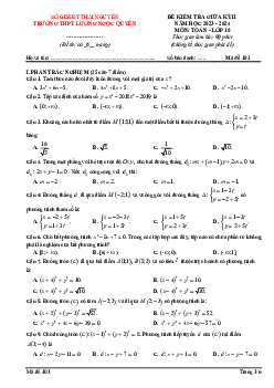 Đề thi giữa kỳ 2 Toán 10 năm 2023 – 2024 trường THPT Lương Ngọc Quyến – Thái Nguyên