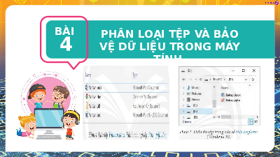 Giáo án điện tử Tin học 7 bài 4 Chân trời sáng tạo: Phân loại tệp và bảo vệ dữ liệu trong máy tính