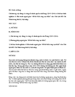 Tiểu luận "Chủ trương xây dựng và củng cố chính quyền của Đảng (1945-1946) "