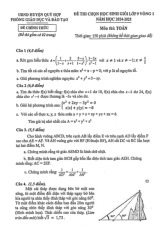 Đề chọn HSG Toán 9 vòng 1 năm 2024 – 2025 phòng GD&ĐT Quỳ Hợp – Nghệ An