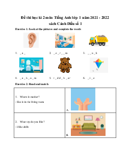 Đề thi học kì 2 môn Tiếng Anh lớp 1 năm 2021 - 2022 | Explore New Worlds số 1