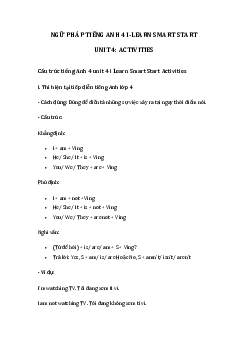 Ngữ pháp unit 4 lớp 4 Activities