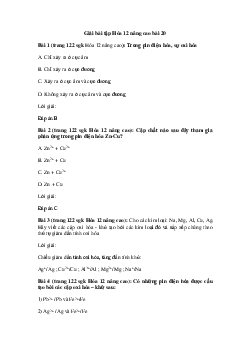 Hóa học 12 - Dãy điện hóa kim loại