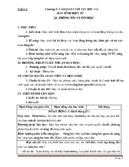 Giáo án Tin Học 6 phương pháp mới theo CV 5512 phát triển năng lực cả năm