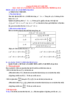 Phân dạng và bài tập bất phương trình bậc hai một ẩn