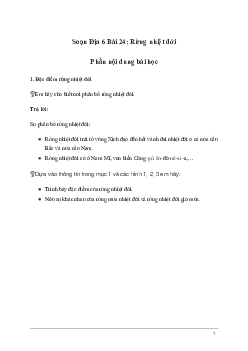 Giải Địa lí 6 Bài 24: Rừng nhiệt đới | Kết nối tri thức