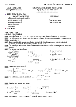 Đề cương ôn tập học kỳ 2 Toán 11 năm 2019 – 2020 trường THPT Kim Liên – Hà Nội
