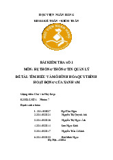 Bài kiểm tra: Quy trình hoạt động của Xanh SM môn Hệ thống thông tin quản lý | Học viện Ngân hàng