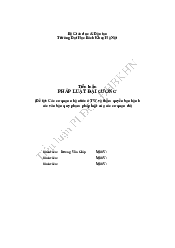 Các cơ quan nhà nƣớc ở TW và thẩm quyền ban hành các văn bản quy phạm pháp luật của các cơ quan đó | Tiểu luận Pháp luật đại cương