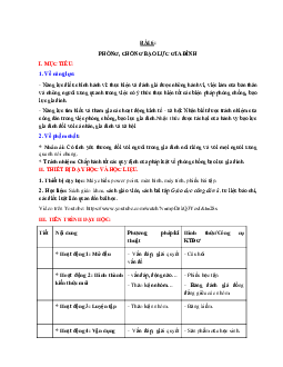 Giáo án Giáo dục công dân 8 Bài 6: Phòng, chống bạo lực gia đình | Cánh diều