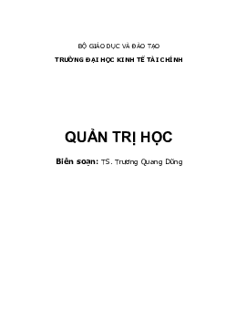 Giáo trình môn Quản trị học | Đại học Kinh Tế - Tài Chính