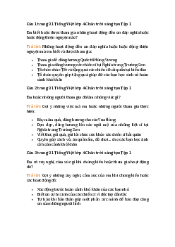 Nói và nghe: Kể về một hoạt động đền ơn đáp nghĩa hoặc một hoạt động thiện nguyện lớp 4 trang 31