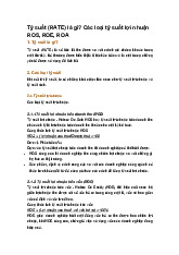 Tỷ suất (RATE) là gì? Các loại tỷ suất lợi nhuận ROS, ROE, ROA