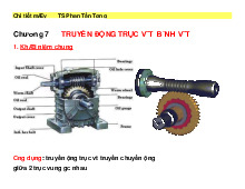 Chương 7 truyền động trục vít – bánh vít môn Cơ sở vật lý cho tin học | Học viện Nông nghiệp Việt Nam