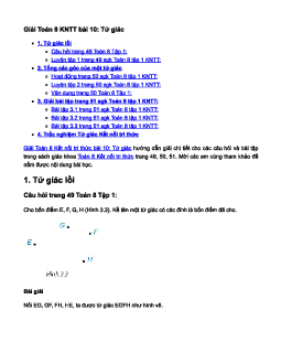 Toán 8 Kết nối tri thức bài 10