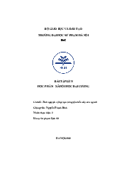 Bài tập lớn xã hội học đại cương | Đại học Sư Phạm Hà Nội